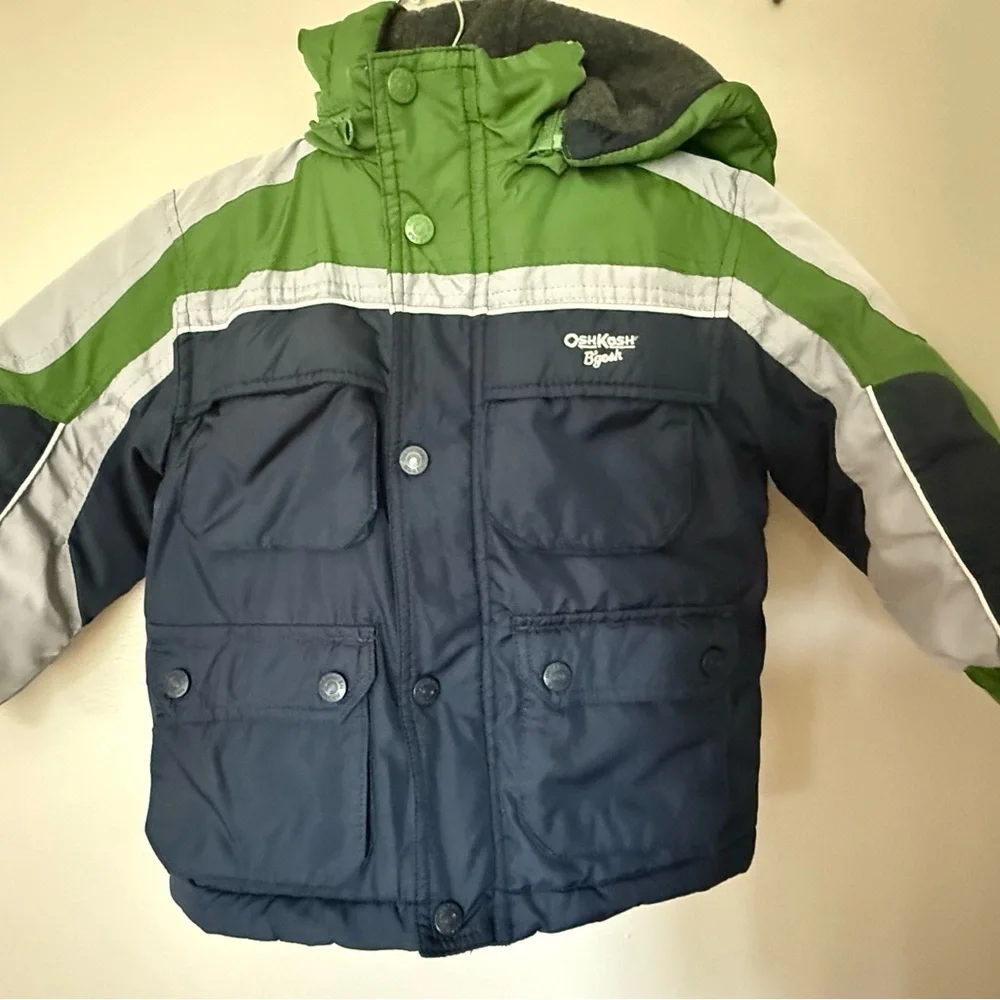 OshKosh B'gosh Kids Green and Navy Puffer Jacket